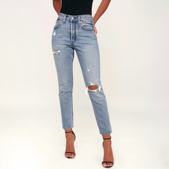 Levi's Denim - Levi’s 501 High Rise Skinny Jeans In Medium Blue Wash